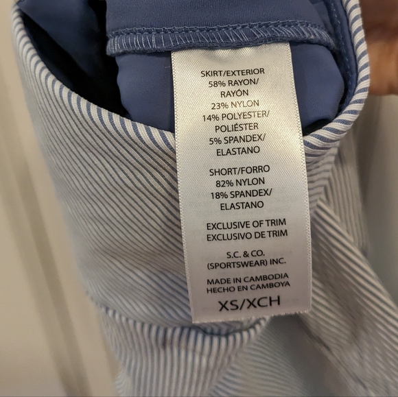 S.C.& Co Blue and White Striped Skort with Pockets - Picture 8 of 9